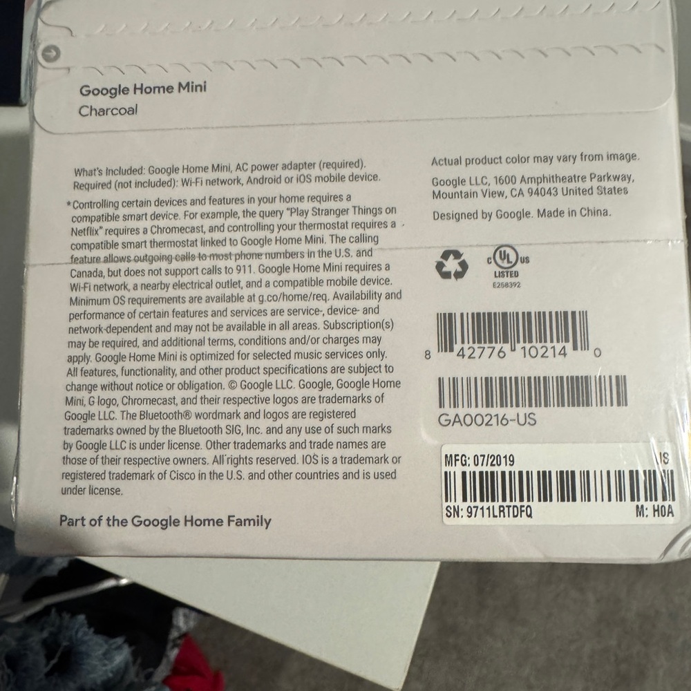 Google Home Mini - Charcoal